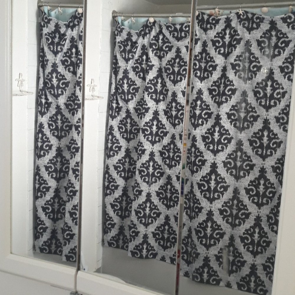 SOLD SOLD Black and White Abstract shower curtain - Picture 6 of 7